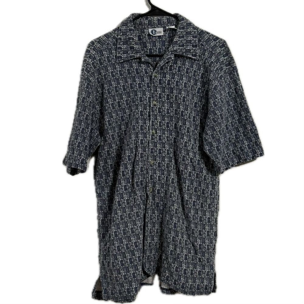 Arizona Jean Company Blue and White Casual Button Down‎ Shirt